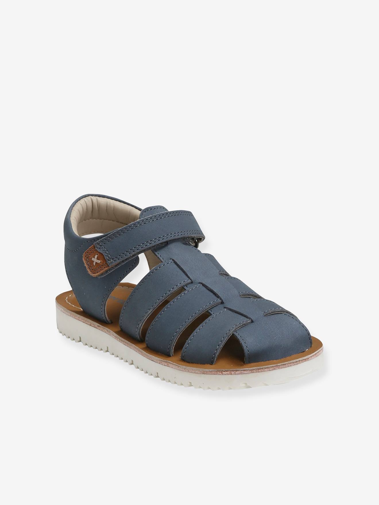 Vertbaudet Jungen Klett-Sandalen - camelfarben