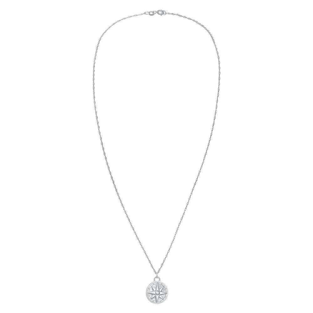 Elli Elli Collier Femmes pendentif boussole rose des vents en argent sterling 925 Bijoux