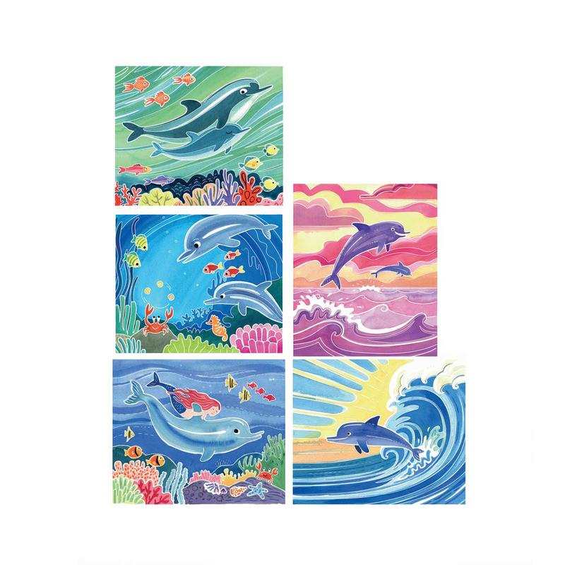 10 tableaux aquarelles dauphins Artissimo