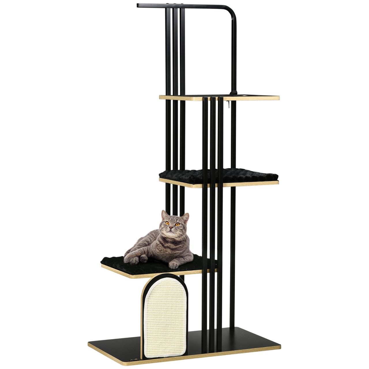 PawHut Katzenbaum 170 cm Kratzbaum mit Kissen Kletterbaum mit Kratzbrett Stahl