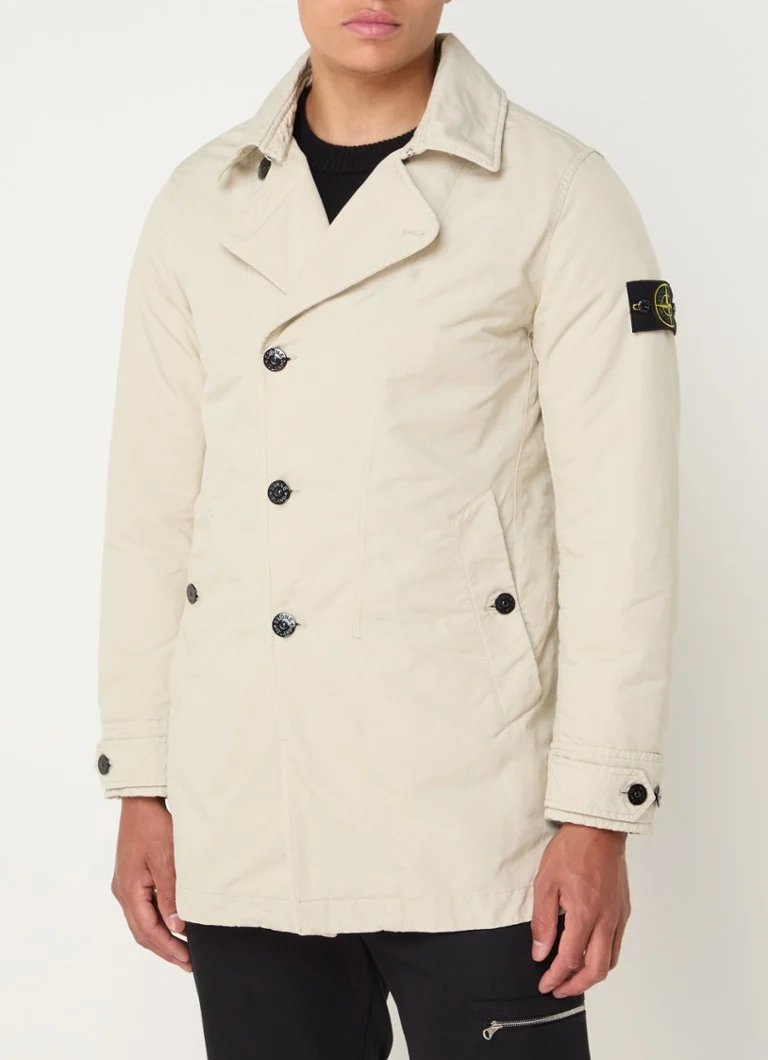 Stone Island 42149 trench coat with side pockets and logo