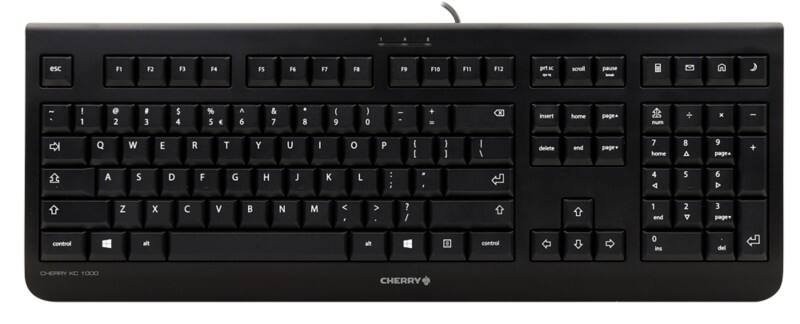 CHERRY Tastatur KC 1000 JK-0800EU-2 Verkabelt Schwarz QWERTY (US)