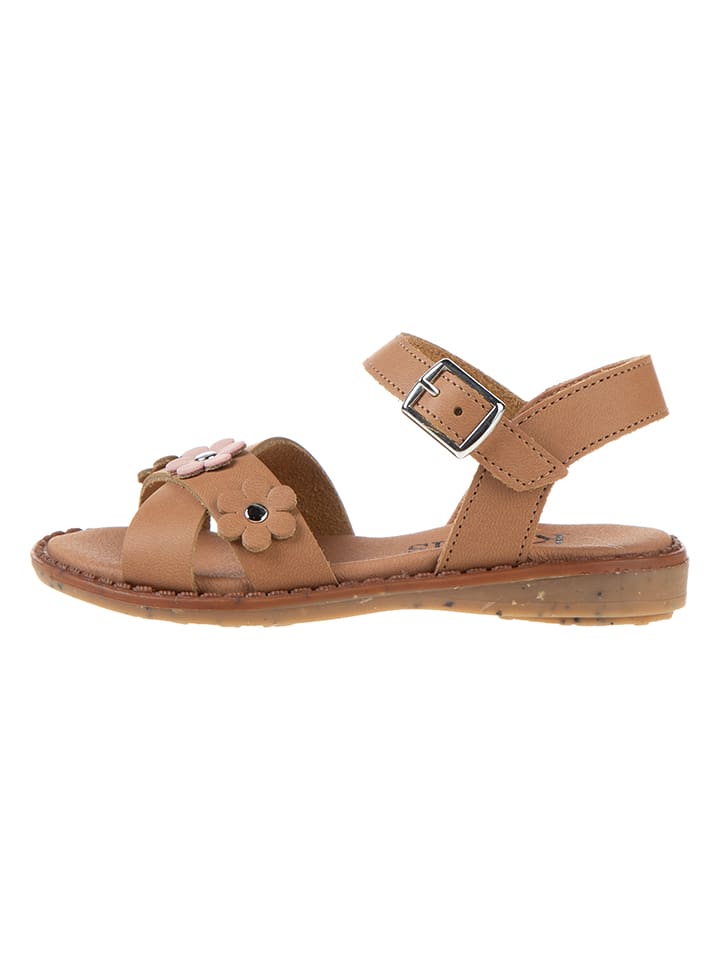kmins Leder-Sandalen in Hellbraun günstig kaufen