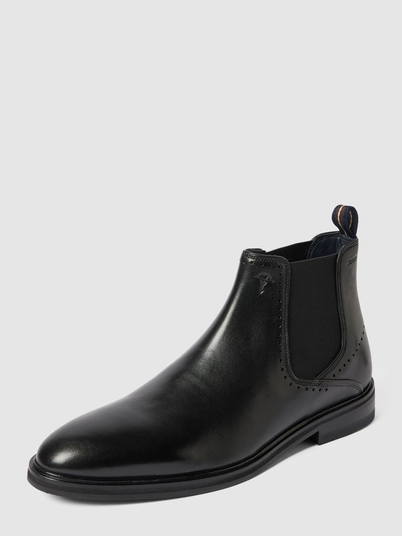 Chelsea Boots mit Perforierungen Modell 'pero' in schwarz