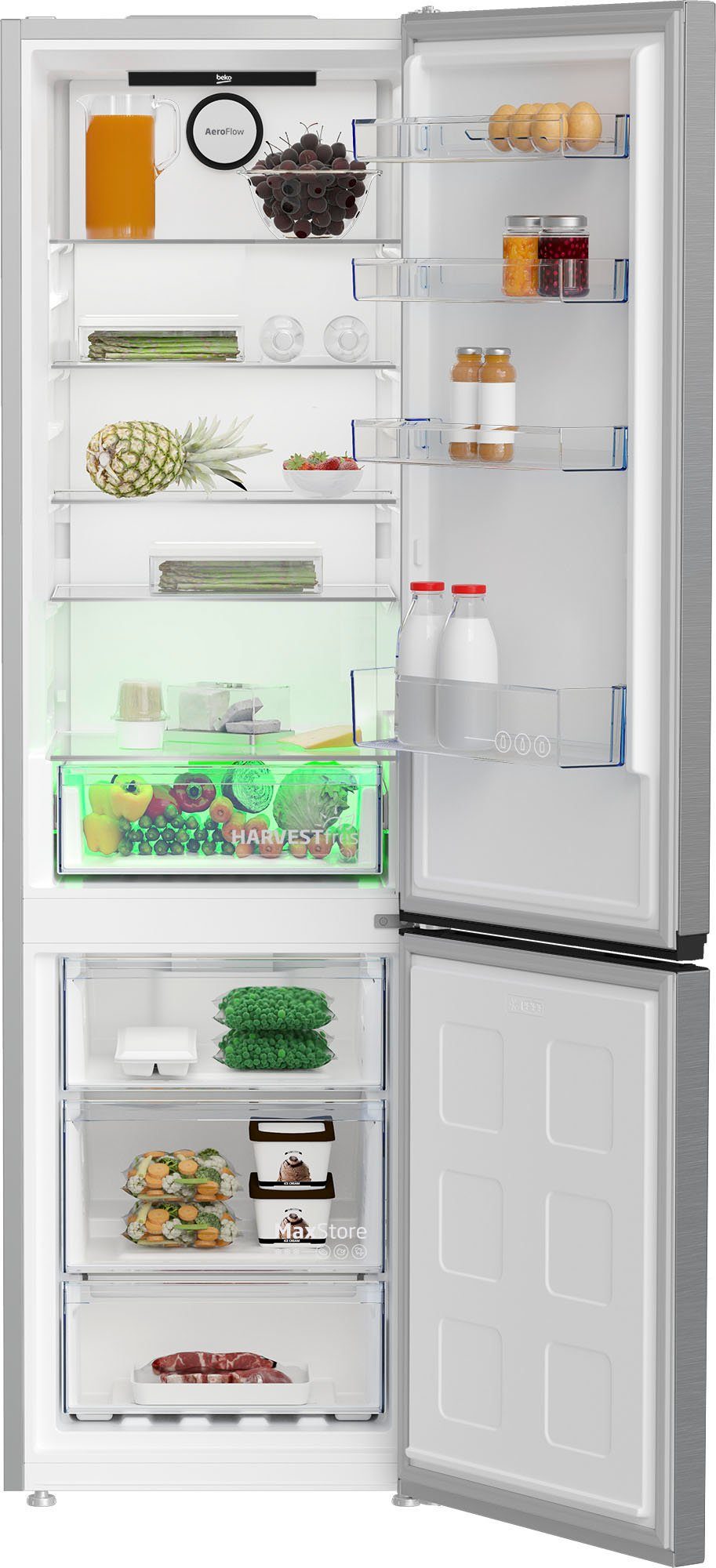 BEKO Kühl-/Gefrierkombination B5RCNA406HXB1 7524820015, 203,5 cm hoch, 59,5 cm breit