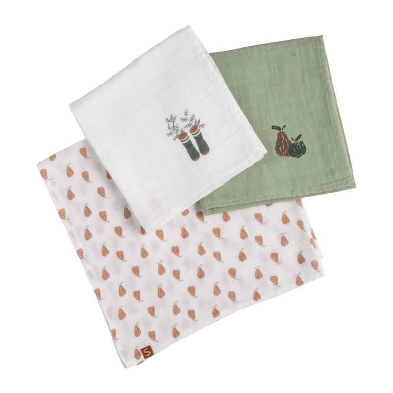 Lot de 3 langes coton bio Botanica