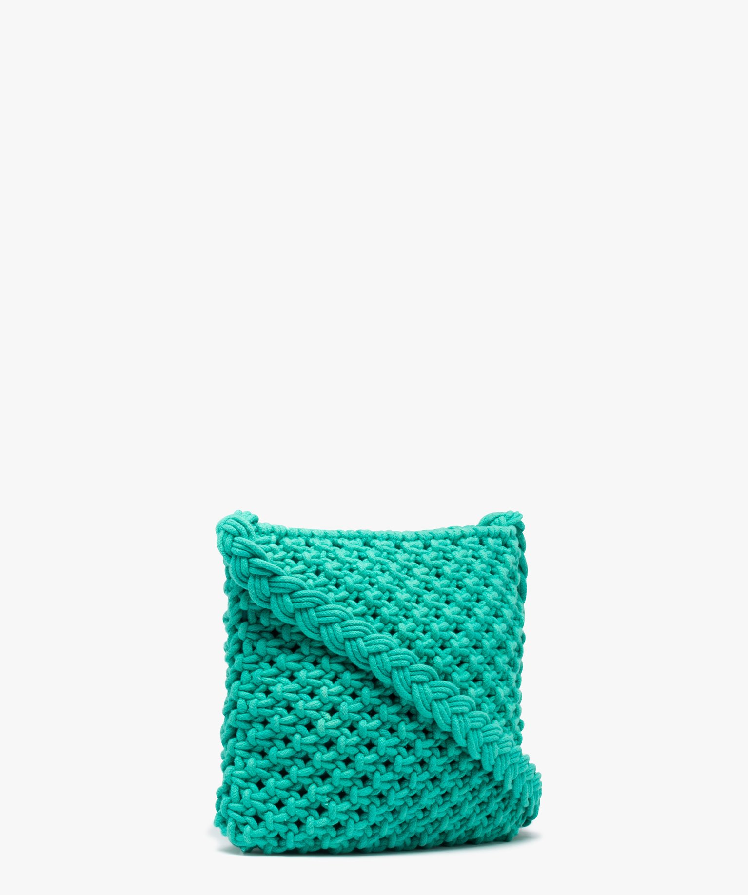 Sac bandoulière femme en maille tressée bleu | GEMO