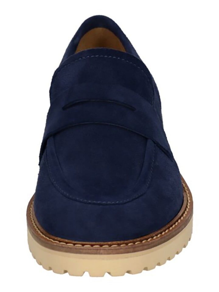 Bagatt Leder-Slipper in Dunkelblau/ Beige günstig kaufen