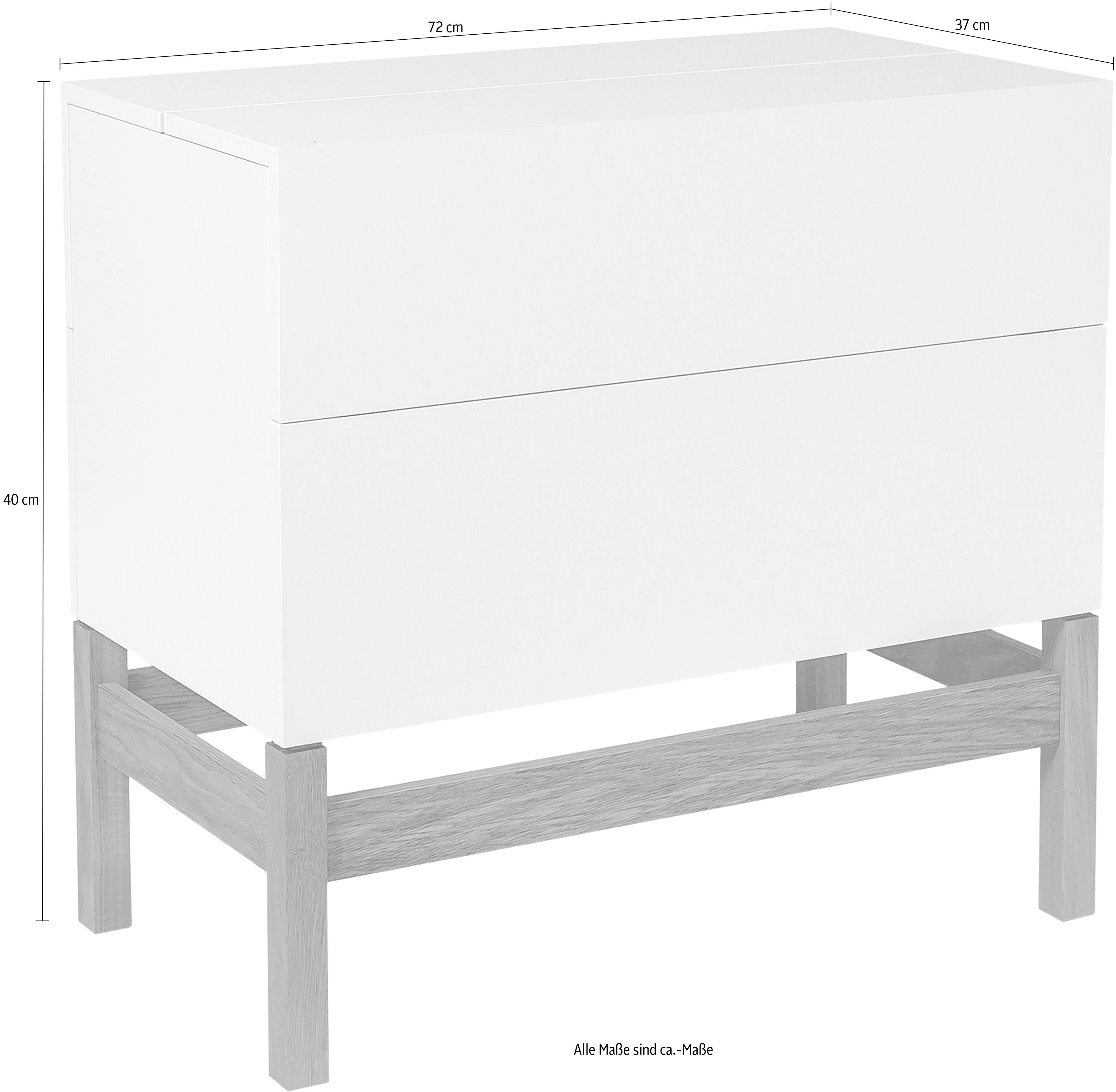 Woodman Barschrank Delian Breite 75 cm, Fußrahmen aus massiver Eiche, im skandinavian Design