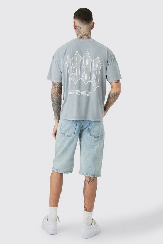 Tall graues T-Shirt mit 1999 Print