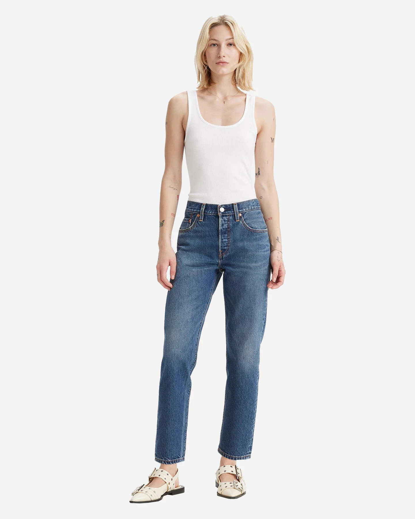 Jeansy Levi's 501 L30 Crop W A8746-0001
