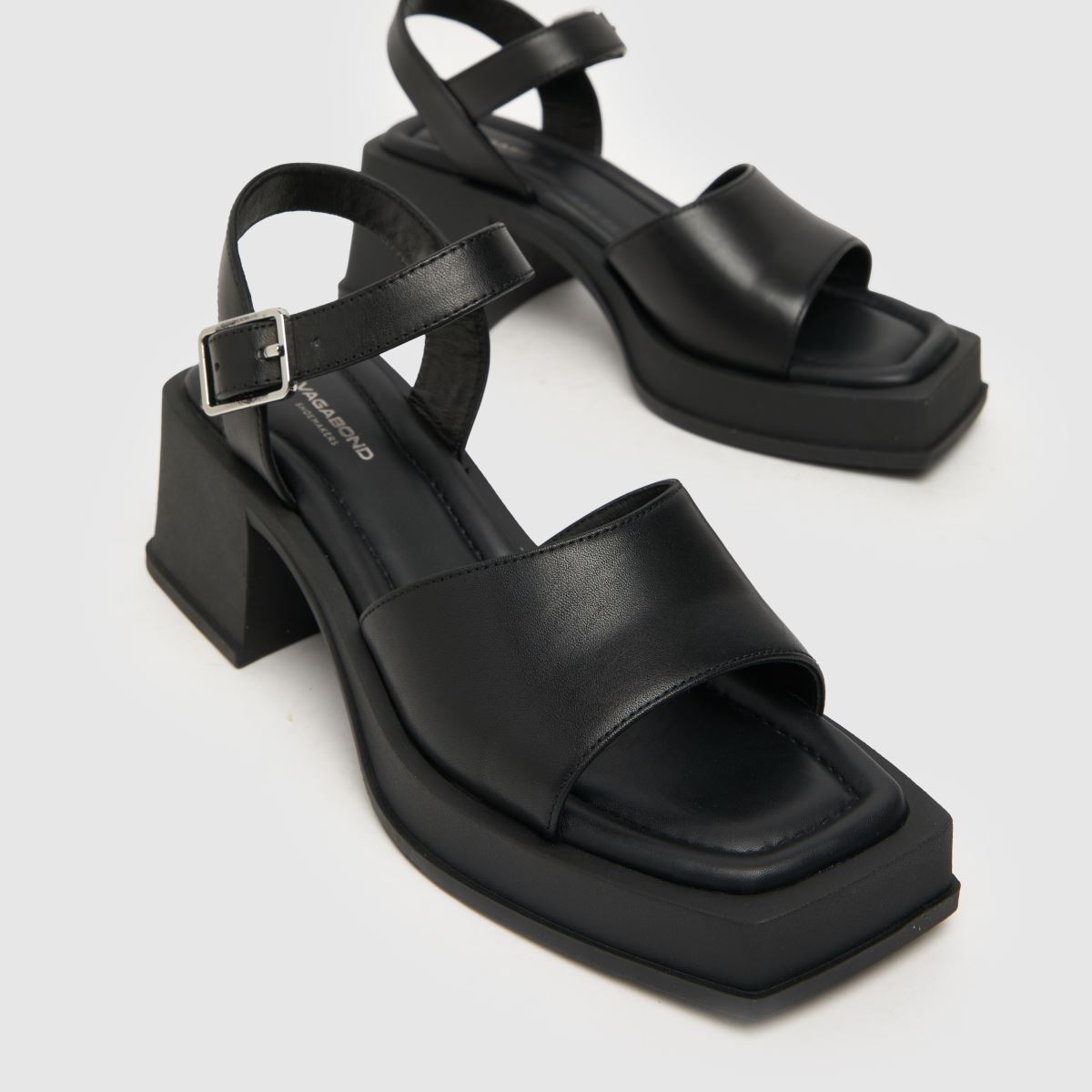 Vagabond Shoemakers – Svarta högklackade klackar med blockmönster