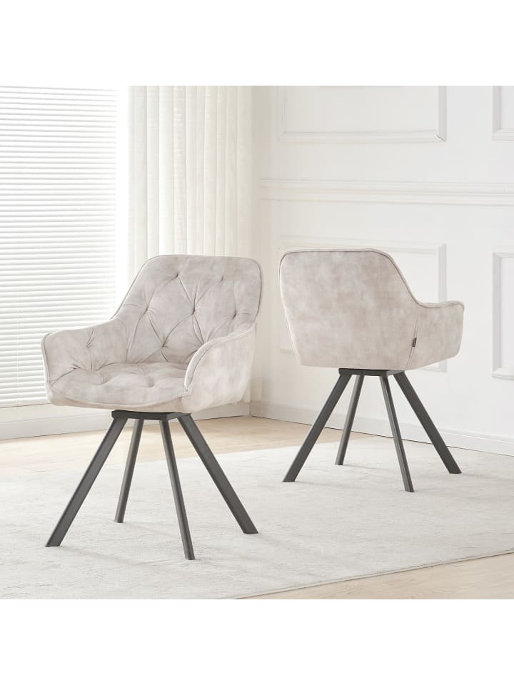 B&D Home 2er-Set: Drehstuhl DIETER in Grau - (B)56 x (H)84 x (T)61 cm günstig kaufen onesize