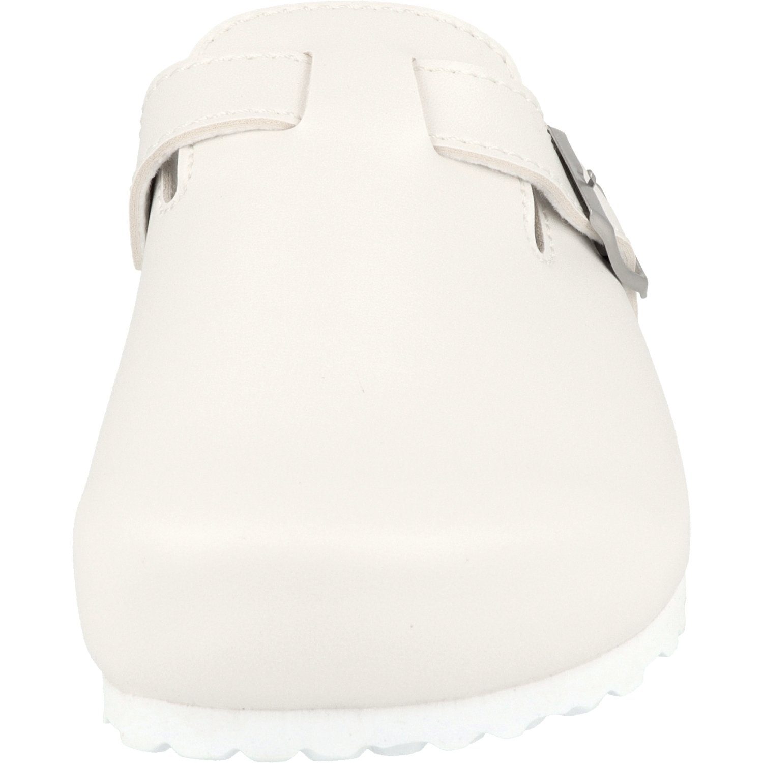 SUPERSOFT Unisex Weiß Arzthelfer Schuhe Krankenschwester Clog Lederfußbett, verstellbare Schnalle