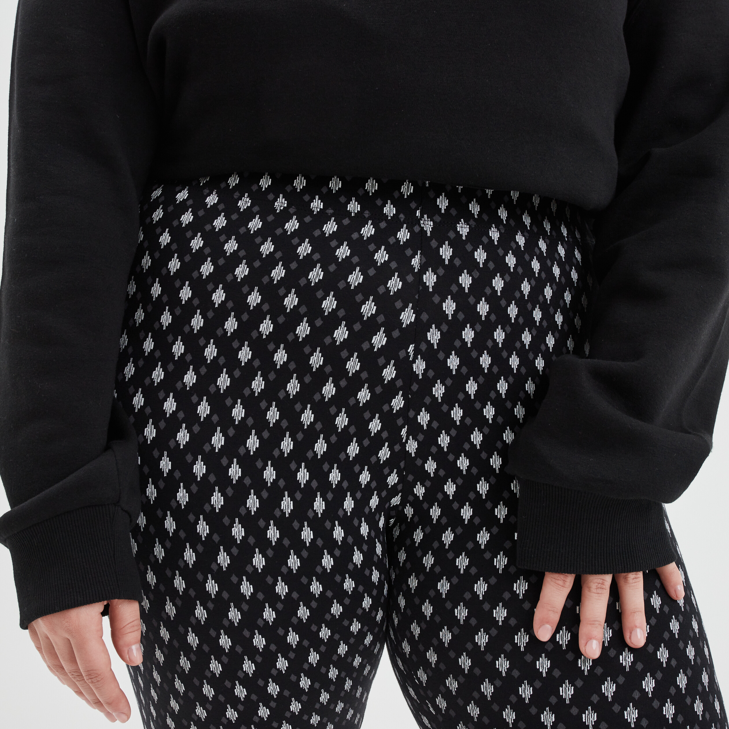 Legging 7 8ème taille standard noir femme grande taille | La Halle