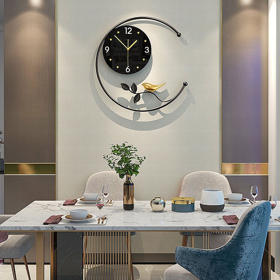 DÖRÖY Wanduhr 45cm Moderne kreative einfache Wanduhr, stille Wanduhr, dekorative Uhr