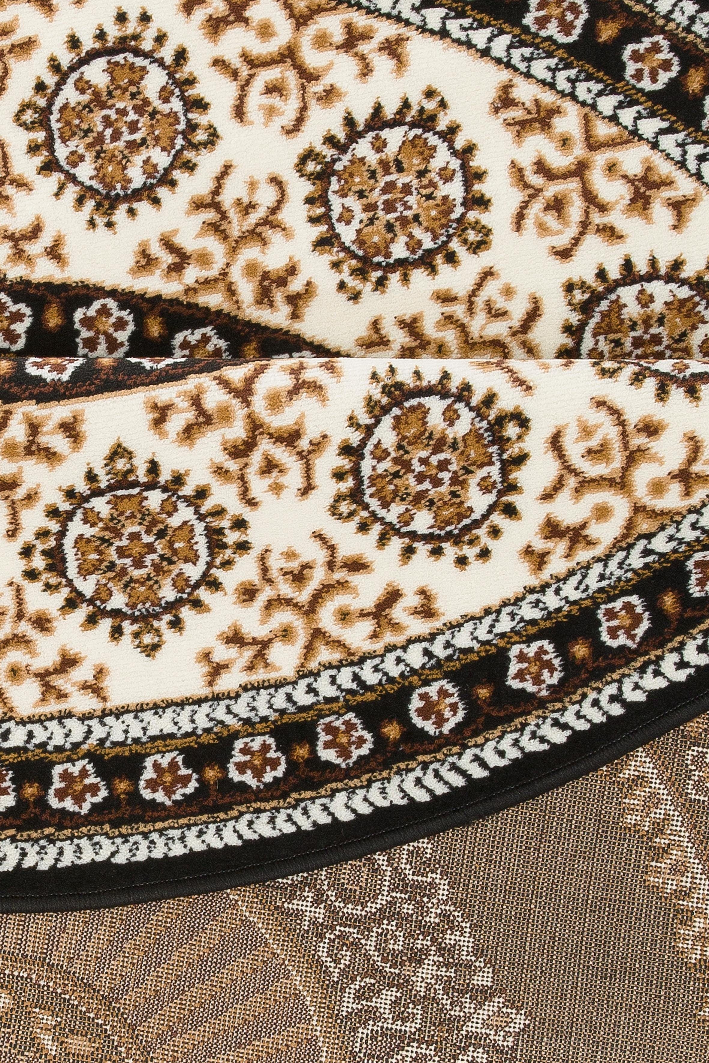 Teppich Shari, Home affaire, rund, Höhe: 7 mm, Orient-Dekor, mit Bordüre, Kurzflor, weich, pflegeleicht, elegant