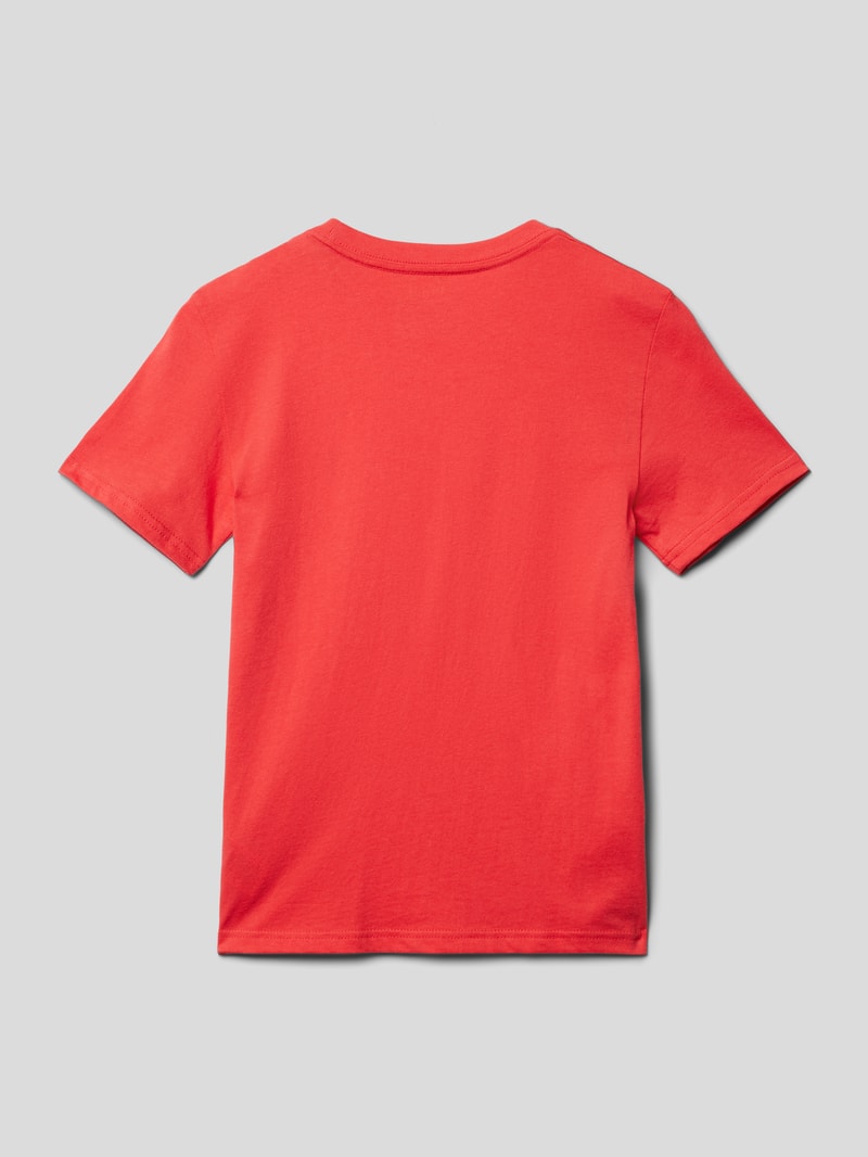 T-Shirt mit Label-Stitching in terrakotta