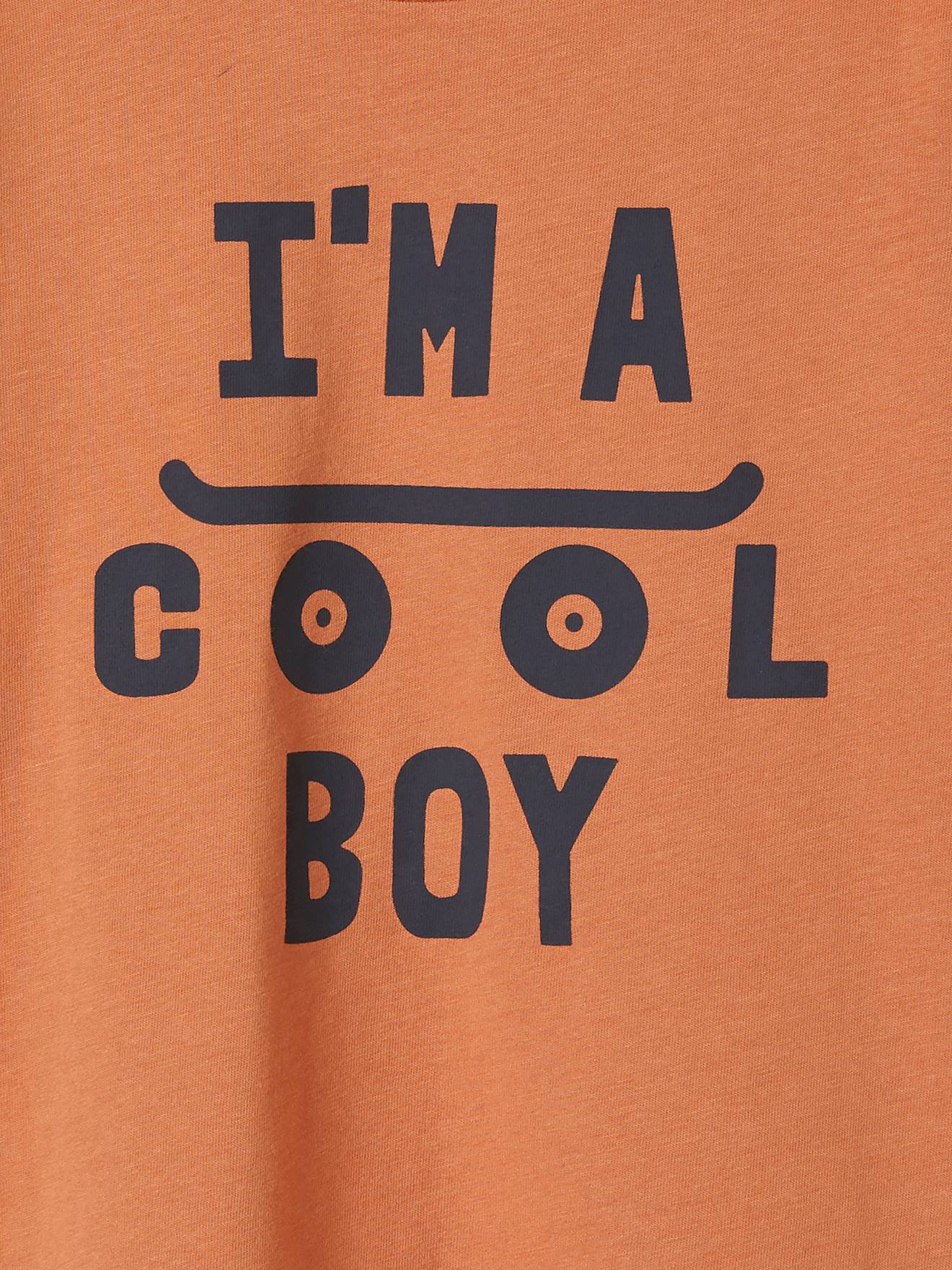 T-shirt message graphique Basics garçon orange