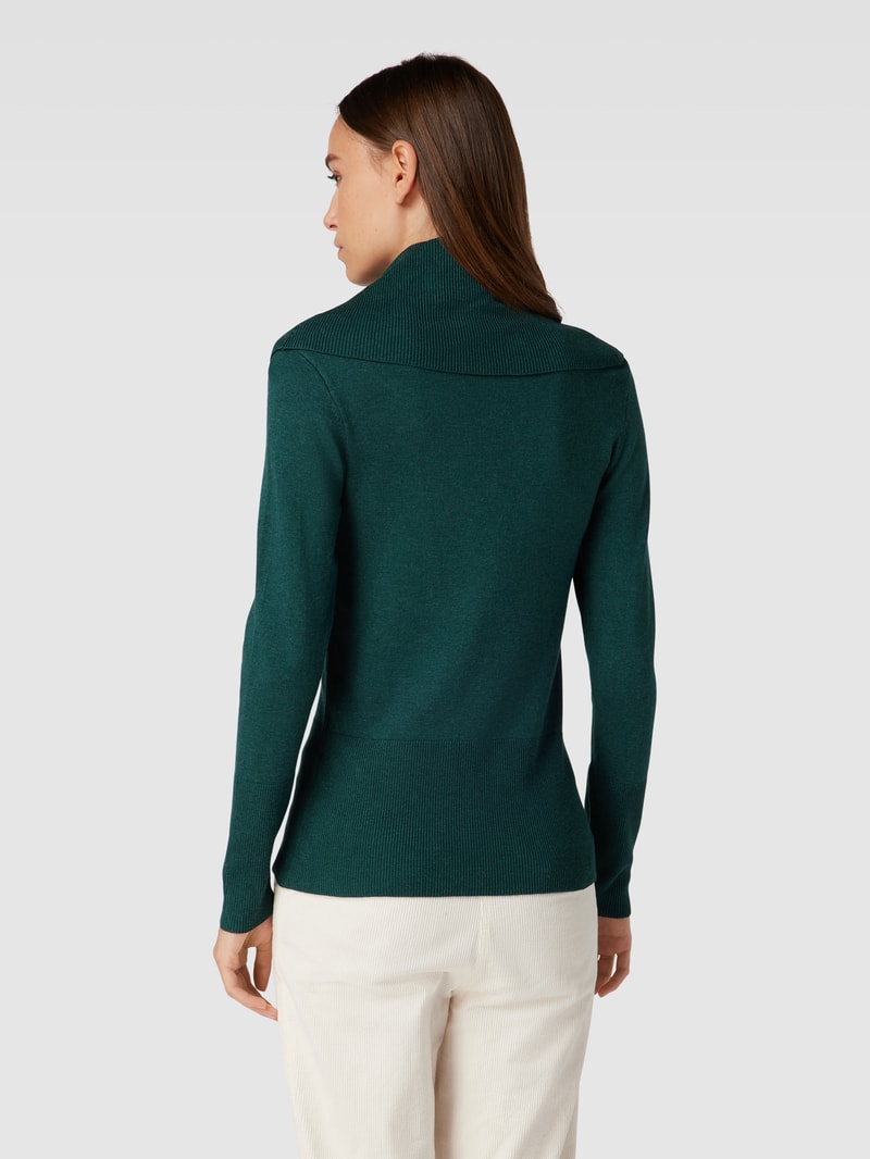 Strickpullover mit Schalkragen Modell 'Dollie' in smaragdgrün