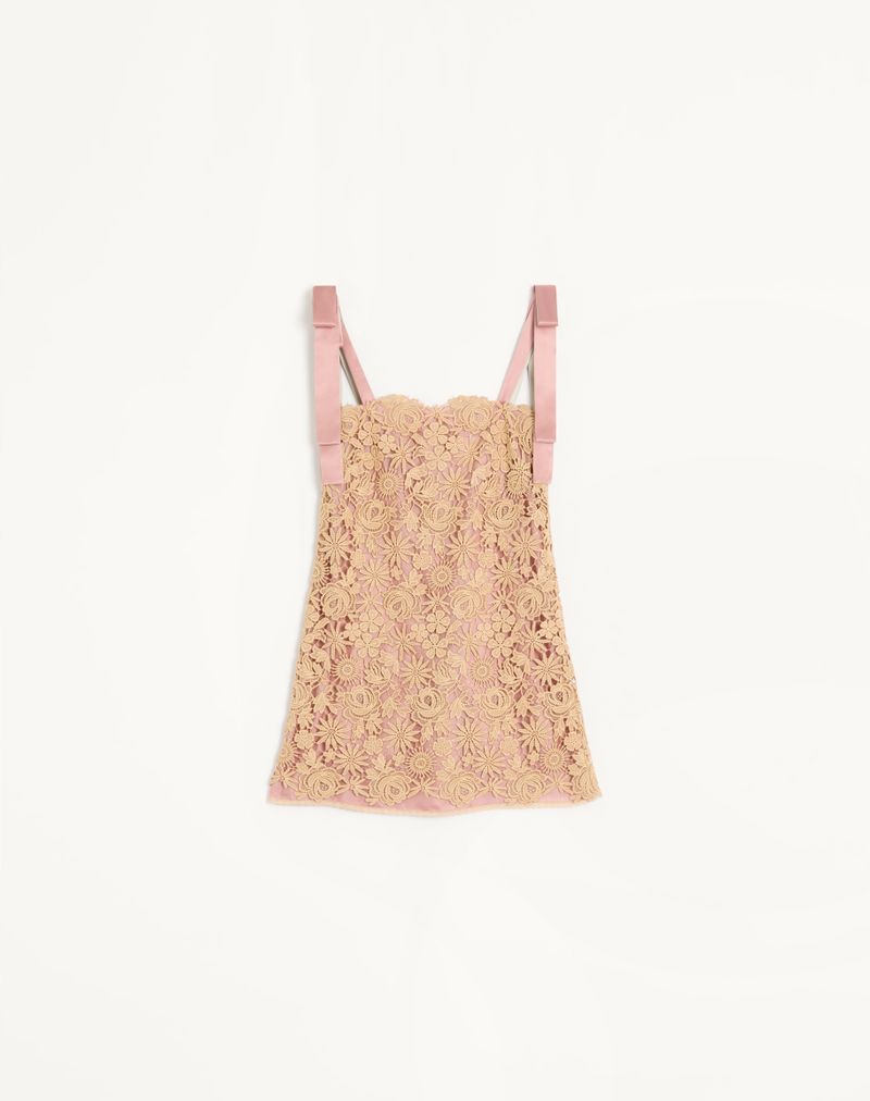 Vestido Curto Guipure Fleur A Jours Mix Flor