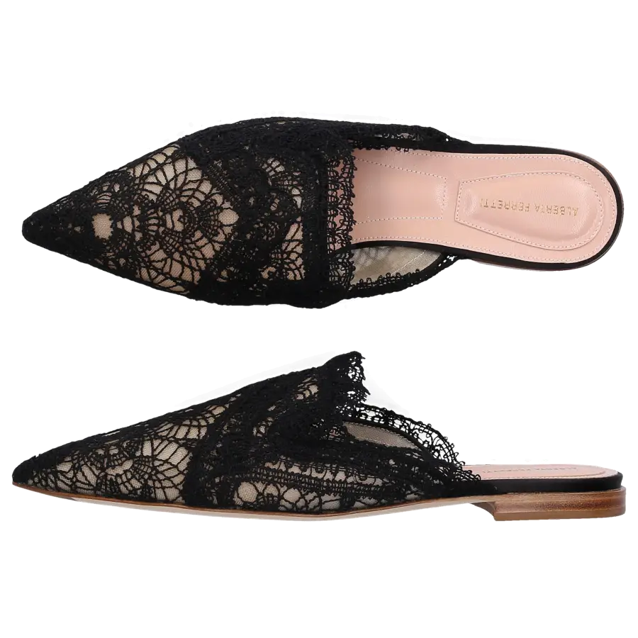 Alberta Ferretti - Slipper 11271 Baumwolle - schwarz