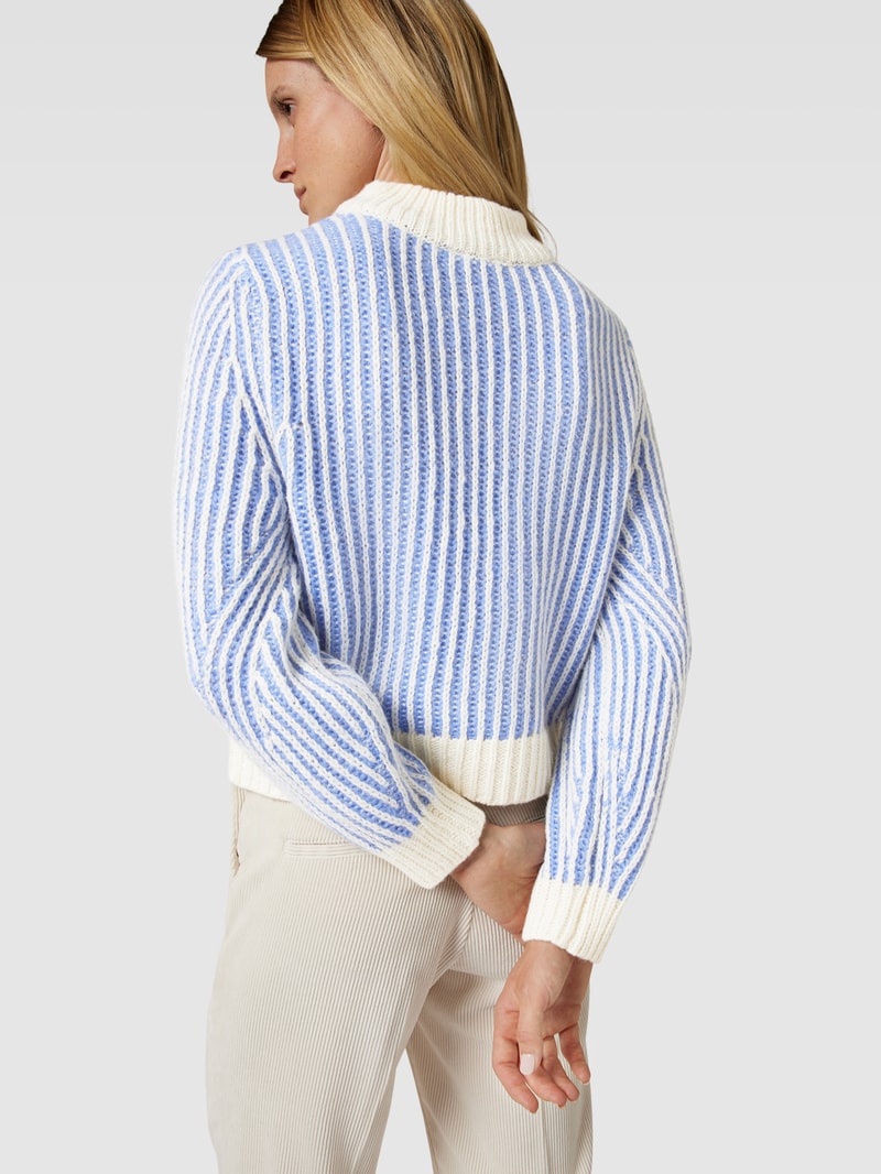 Strickpullover mit Streifenmuster Modell 'CITA' in bleu meliert