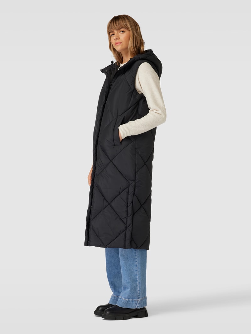 Longweste mit Kapuze Modell 'Puffa' in schwarz