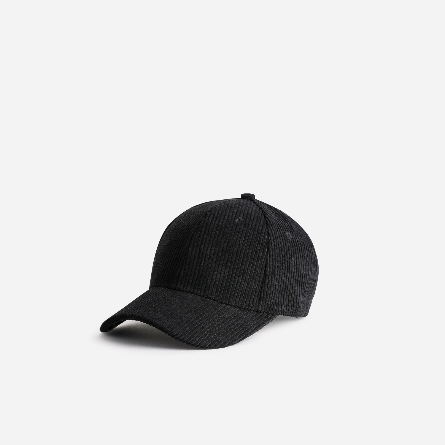 Casquette TEXTO noire en velours côtelé