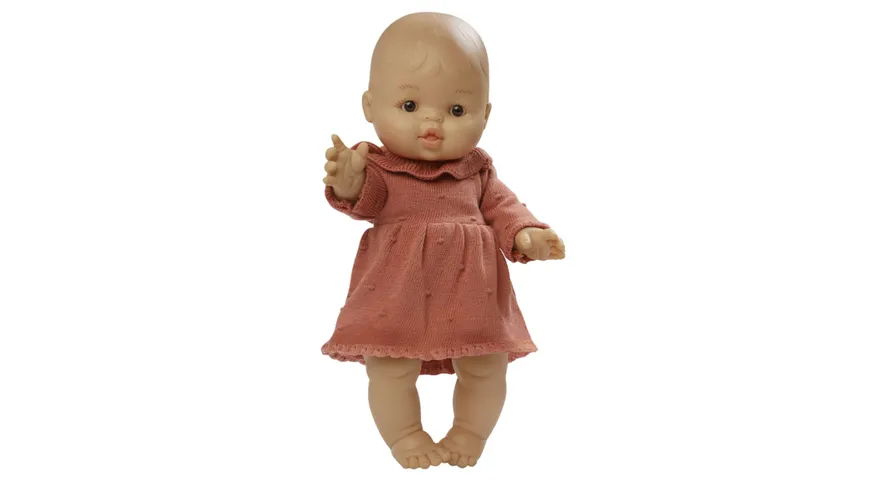 Heless - Puppen-Strickkleid aus 100 % Bio-Baumwolle, pfirsich, Gr. 28-35 cm