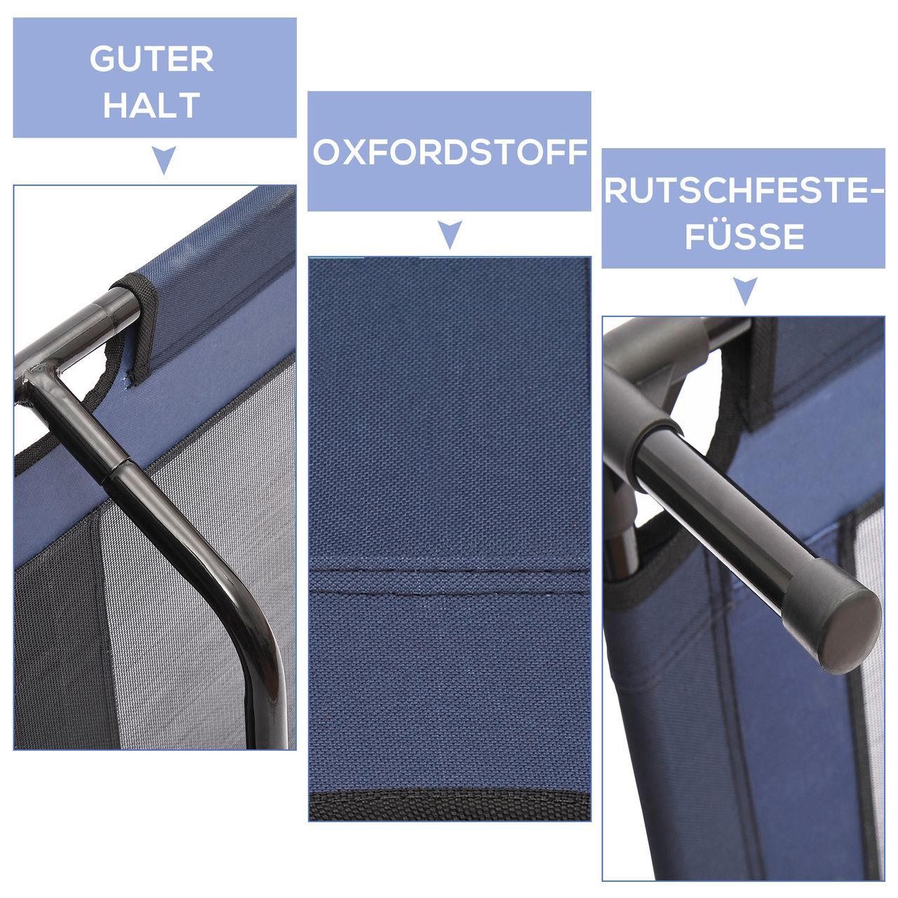 PawHut Hundebett Hundeliege Outdoor Katzenbett Haustierbett Metall 600D Oxford