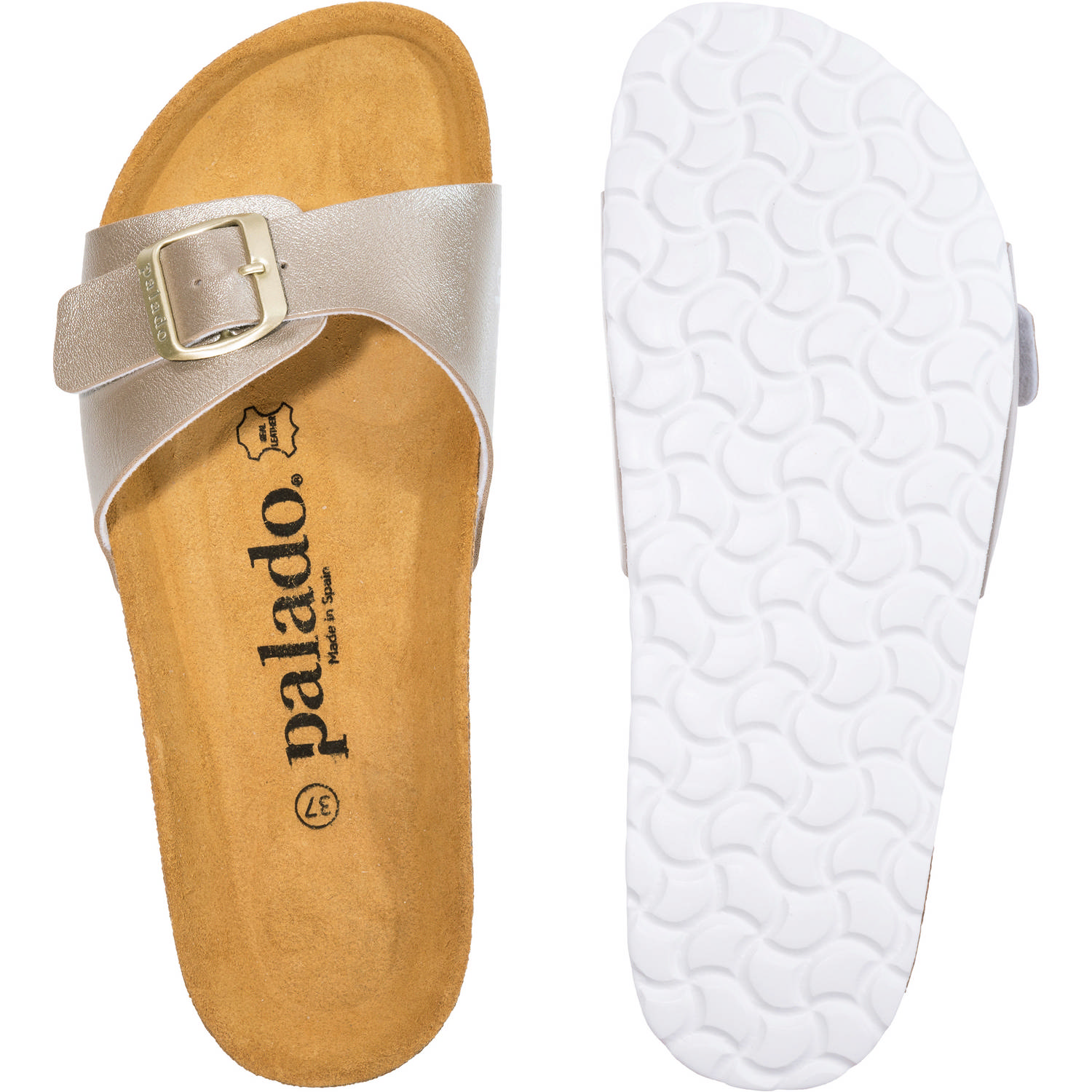 Palado Malta Metallic, Pantoletten, Damen, Metallic Beige Gold
