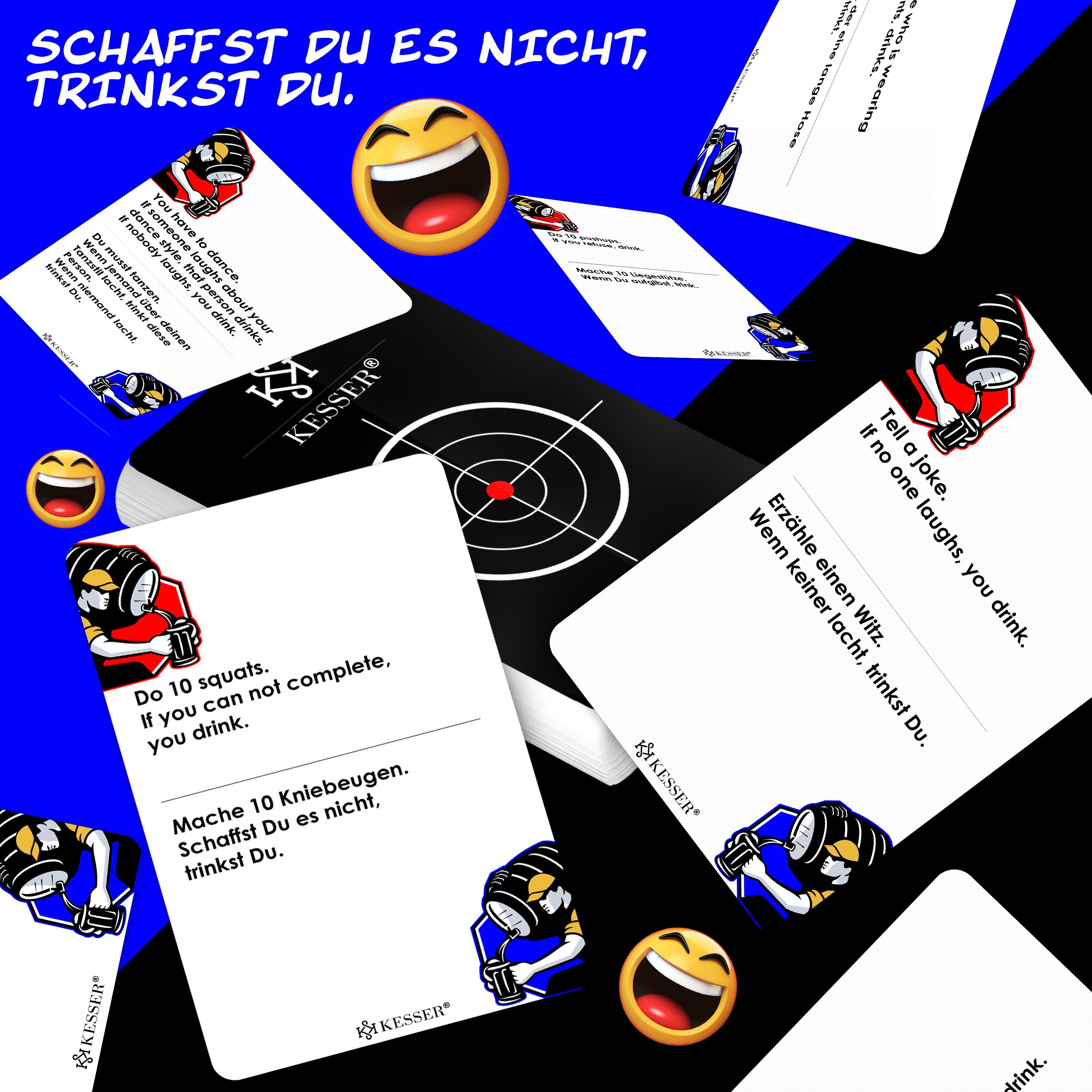 KESSER Klapptisch, Beer Pong Becher Set mit Kartenset 54 Karten, Bierpong