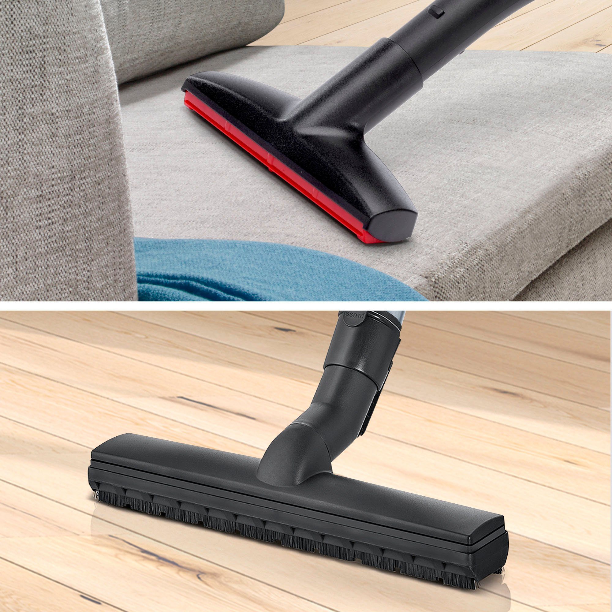 BOSCH Bodenstaubsauger BGC41XSIL, Serie 6, schwarz, 700 W, beutellos, extra leise (68 dB), langes Kabel