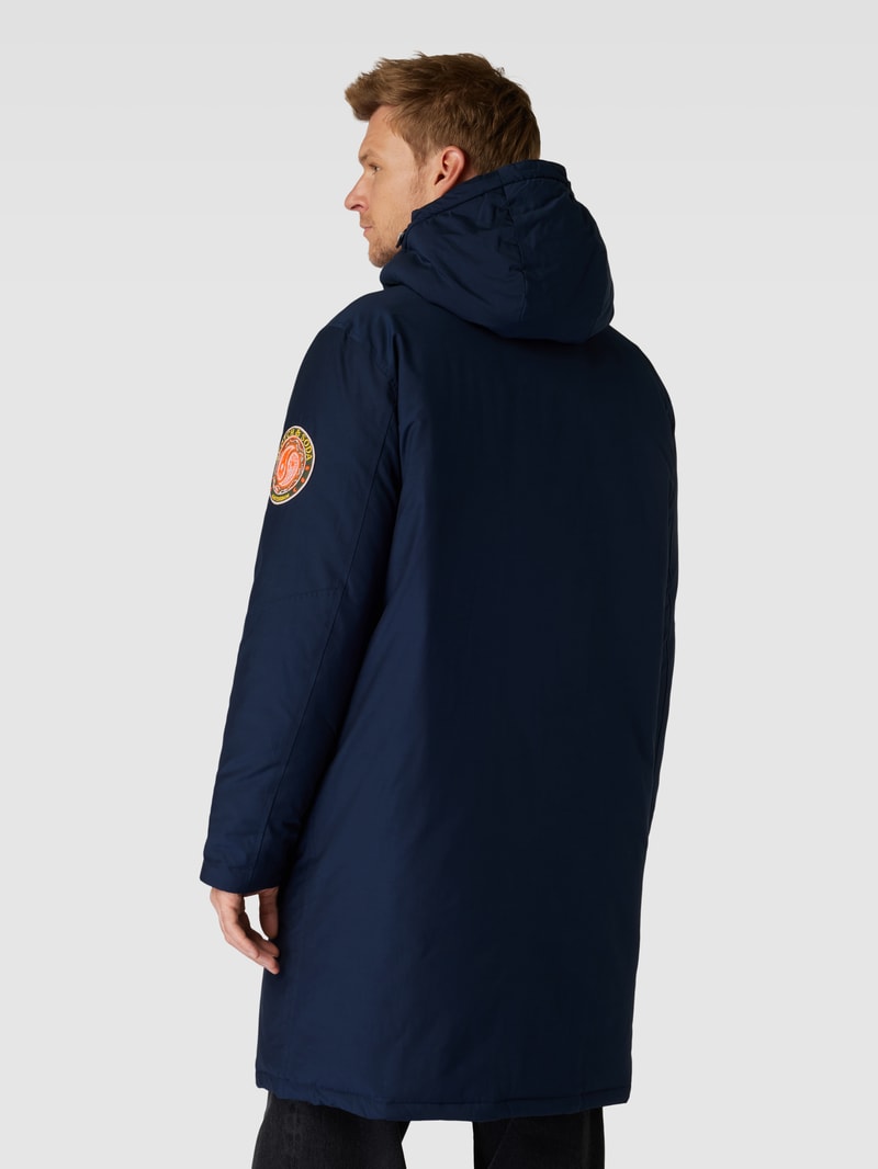 Parka mit Label-Patch in marineblau