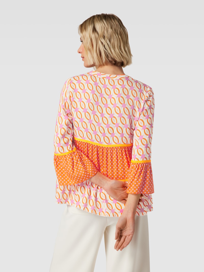 Blusenshirt mit Allover-Muster in pink