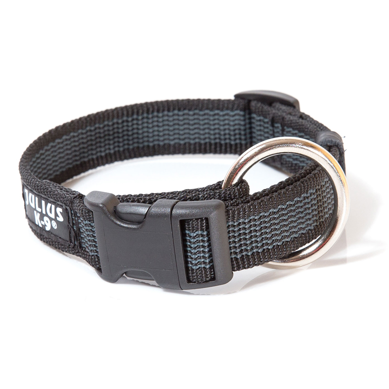 JULIUS-K9 Hundehalsbänder JULIUS-K9 Julius K9 Halsband 25mm x 39-65cm schwarz/ grau