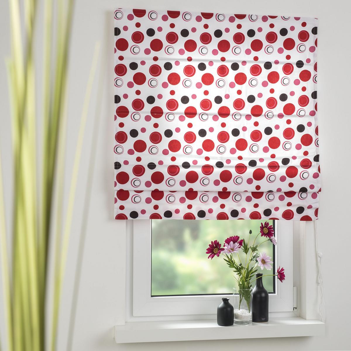 Bella Casa Raffrollo, Rollo 135 x 175 cm rot