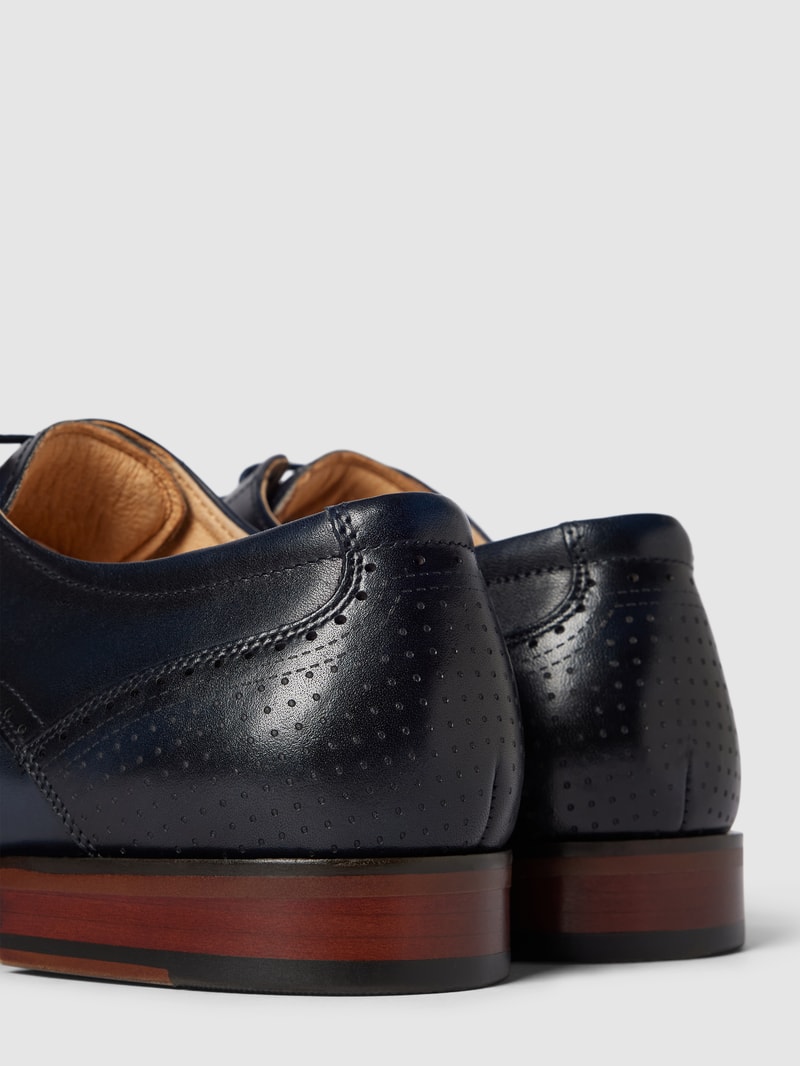 Derby-Schuhe aus Leder Modell 'SELLENG' in marineblau