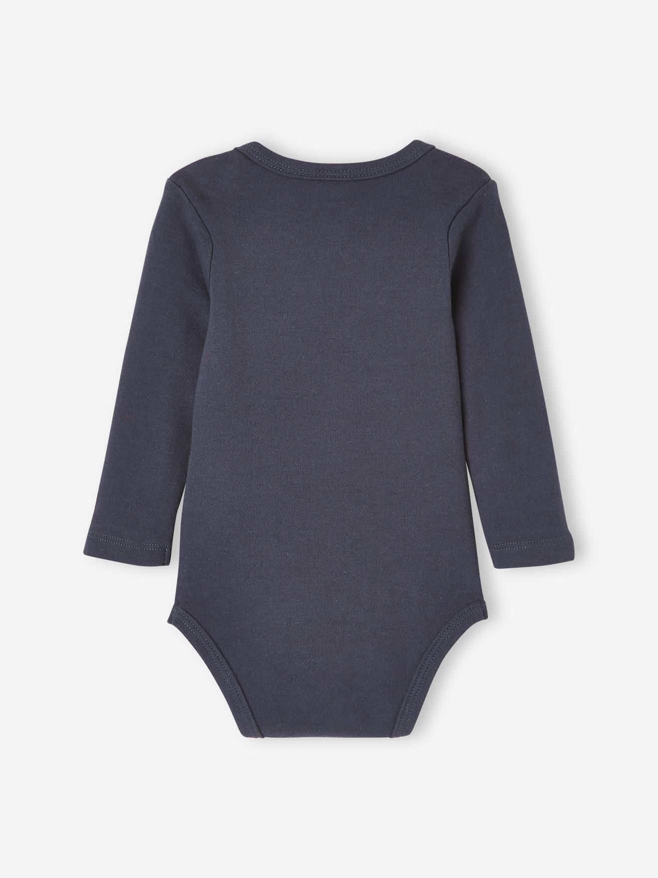 Lot de 2 bodies bébé garçon DS® Mickey gris fonce uni avec decor