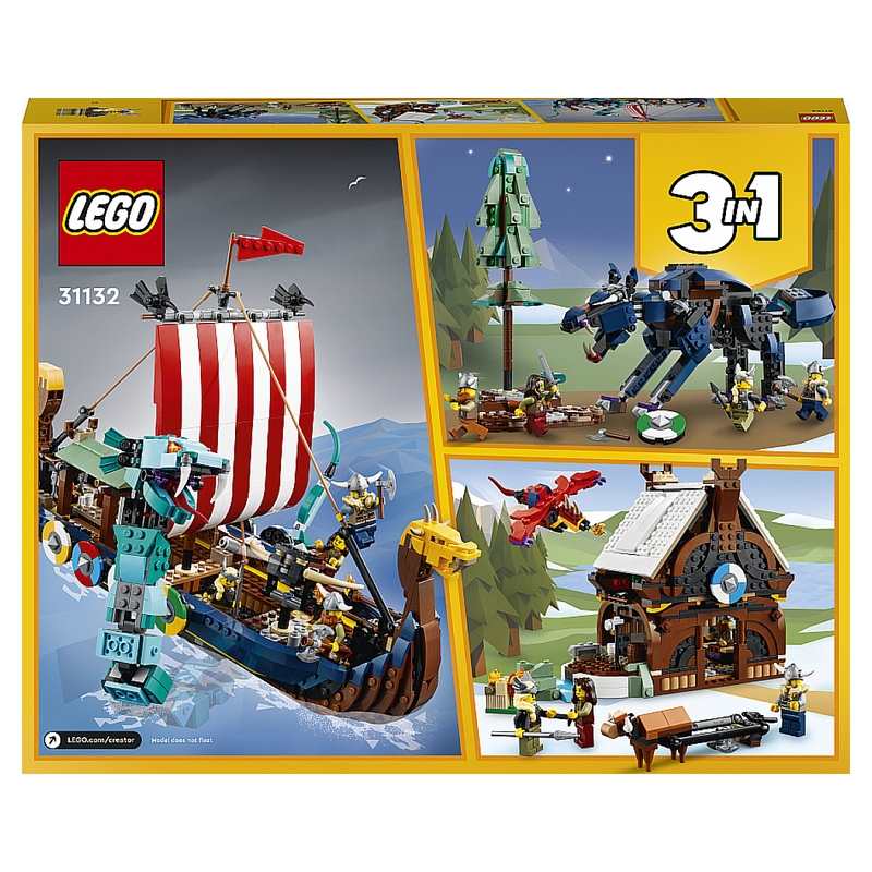 31132 Le bateau viking et le serpent de midgard LEGO Creator