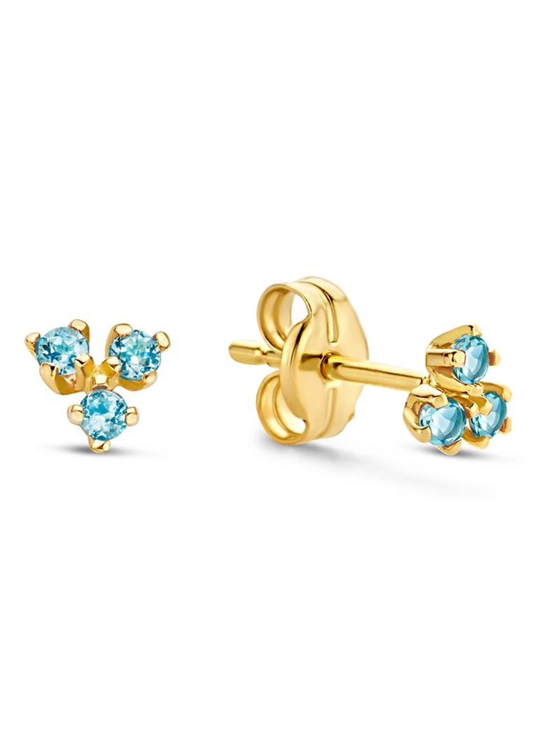 Cercei Jackie din aur galben de 14k cu topaz