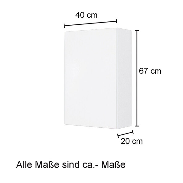 Hängeschrank Bristol, 40 cm, matt grau/grafitgrau