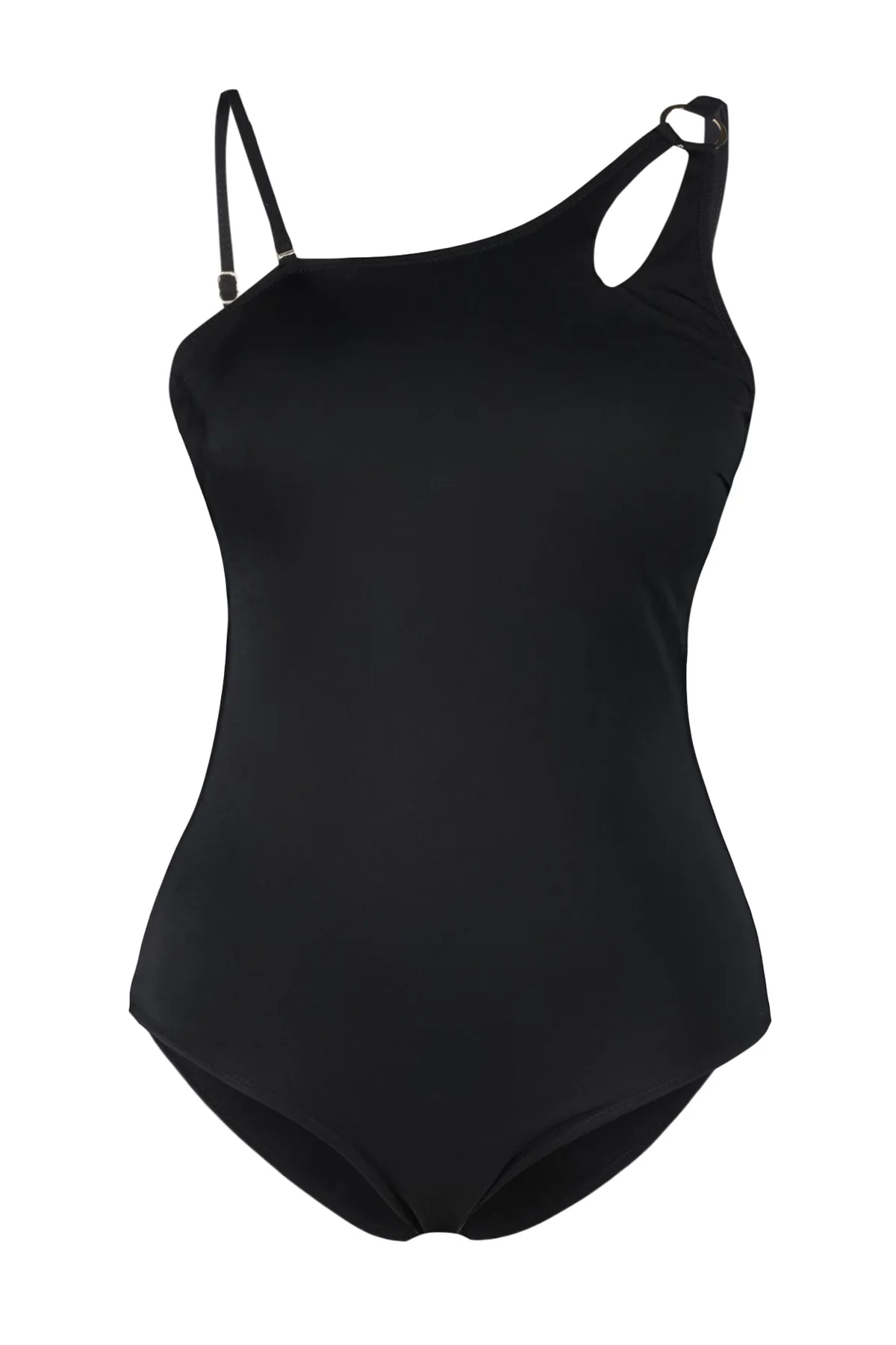 Trendyol Curve  Schwarzer One-Shoulder-Badeanzug TBSSS23AM00026
