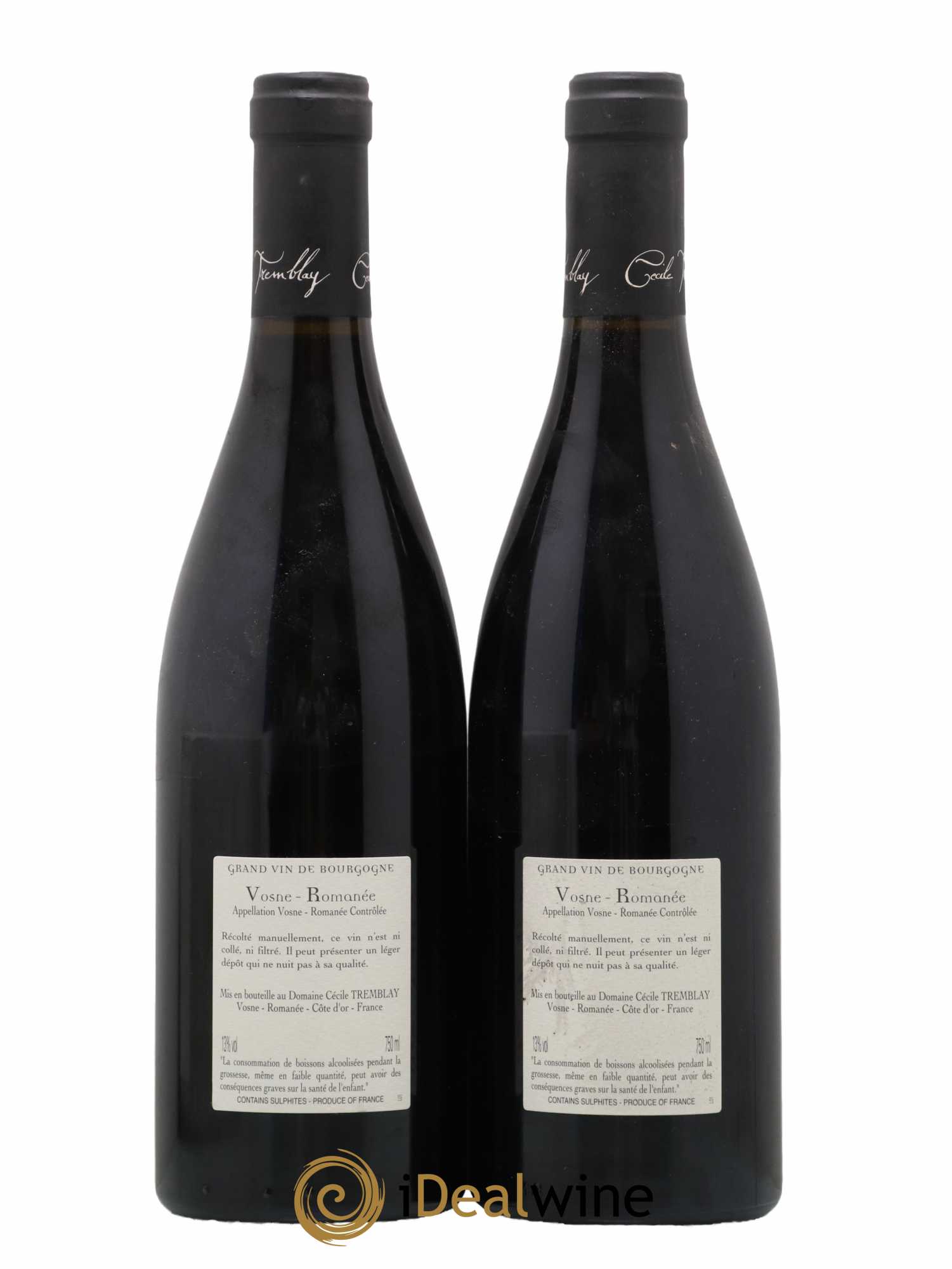 Vosne-Romanée Vieilles Vignes Cécile Tremblay  2016 - Lot de 2 Bouteilles