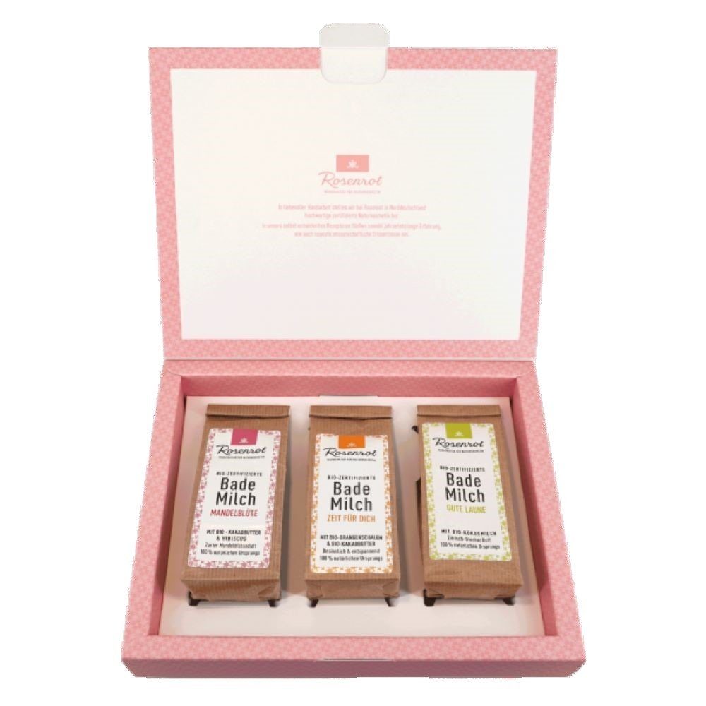 Rosenrot Pflege-Geschenkset Geschenkset - Bademilch Trio