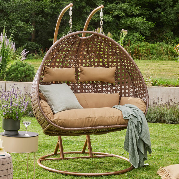 Polyrattan-Hängesessel TWIN, braun