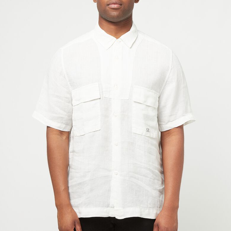 C. P. Company Linen Short Sleeved Shirt gauze white