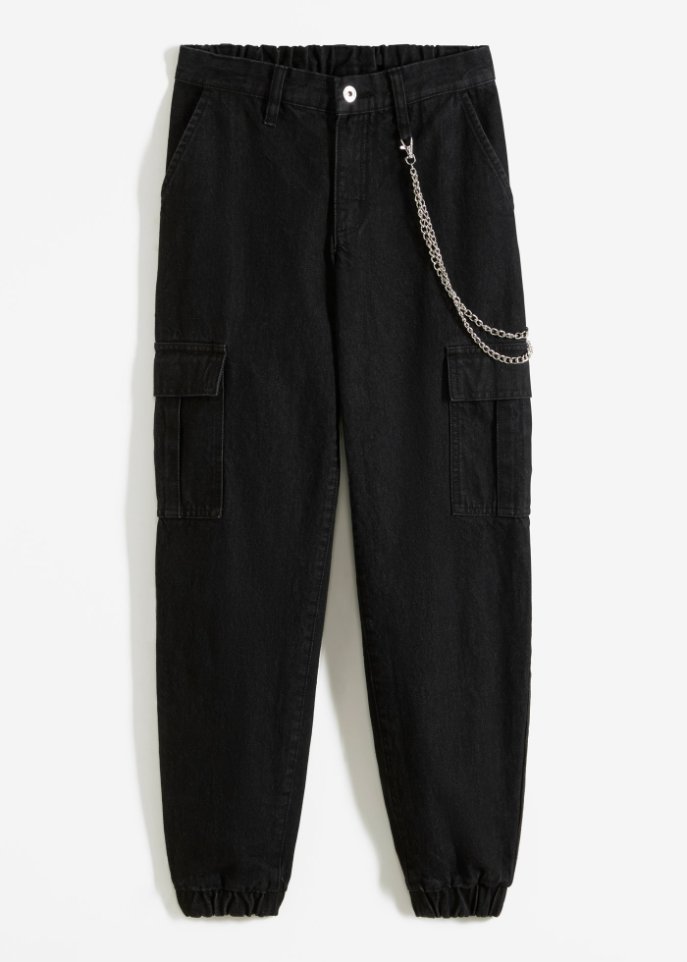 Cargo-Jeans mit Kettendetail