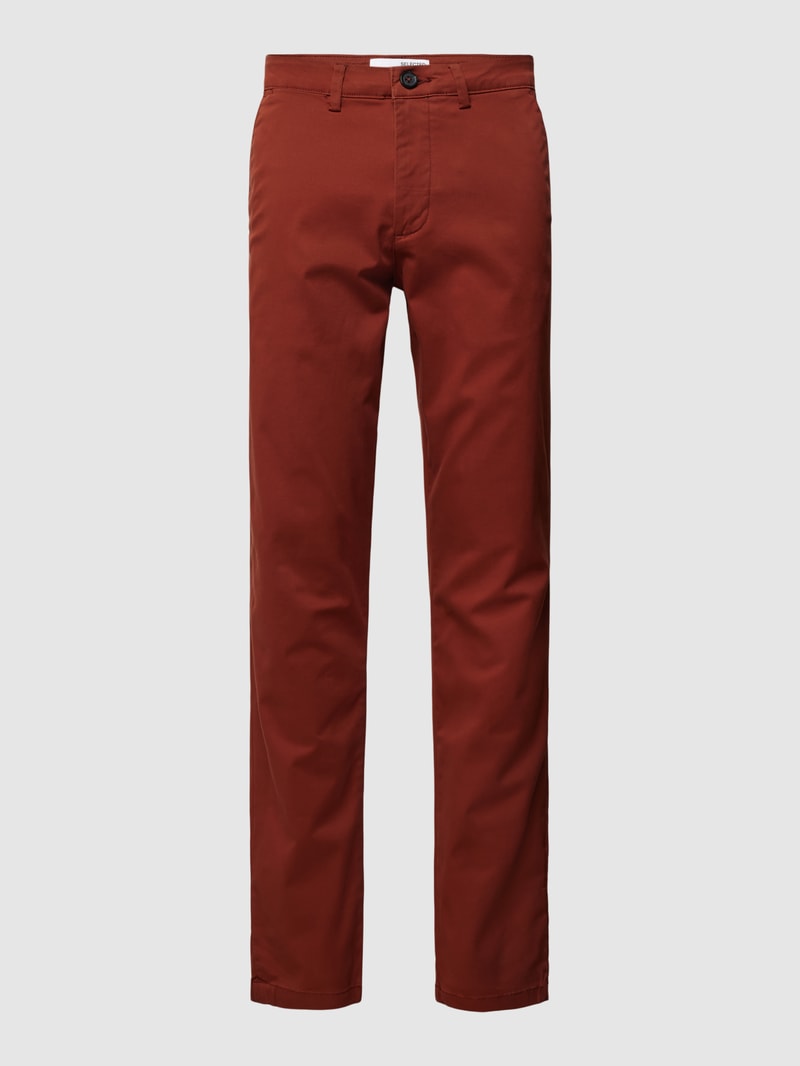 Slim Fit Stoffhose in unifarbenem Design Modell 'Miles' in bordeaux rot